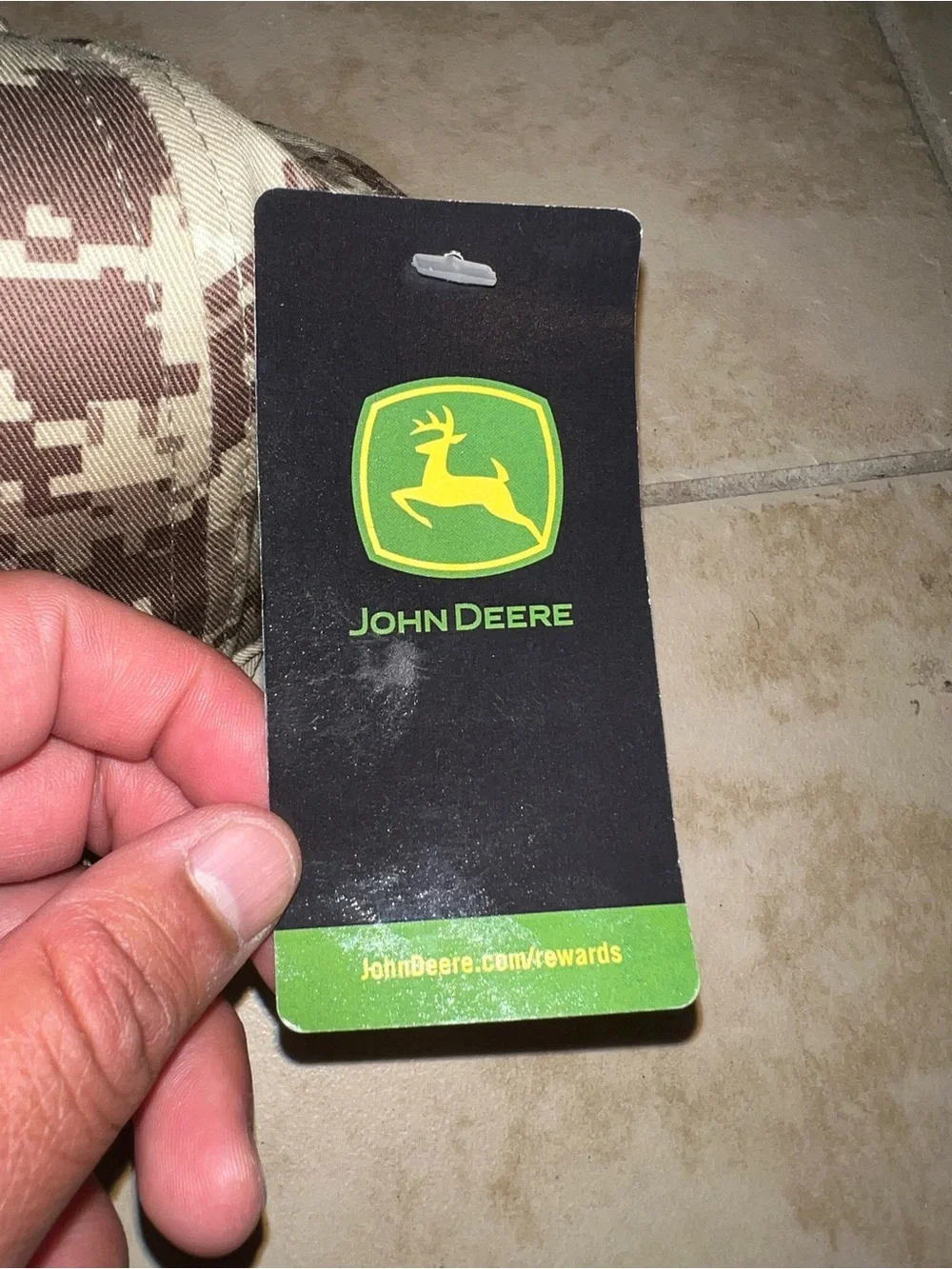 John Deere Green and Yellow Logo Cap with Camo Panel